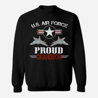 Proud Grandson US Air Force Stars Air Force Family Party Sweatshirt | Crazezy