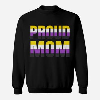Proud Mom Nonbinary Pride Non Binary Lgbt Unisex Womens Sweatshirt | Crazezy