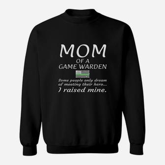 Proud Mom Of A Game Warden Mother Thin Green Line Us Flag Sweatshirt | Crazezy DE