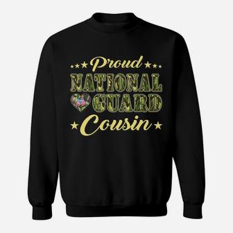 Proud National Guard Cousin Dog Tags Heart Military Family Sweatshirt | Crazezy DE