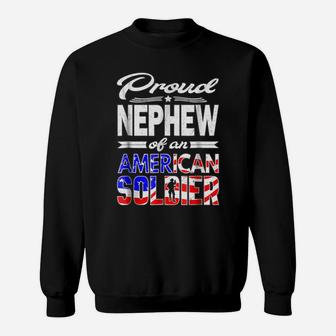 Proud Nephew Of A Soldier Shirt - Army Family Tshirt Gift Sweatshirt | Crazezy