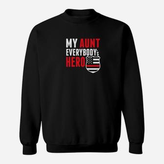 Proud Niece Firefighter Aunt Red Line American Flag Sweatshirt - Thegiftio UK