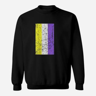 Proud Nonbinary Community Colorful Pride Flag Lgbt Gift Sweatshirt | Crazezy