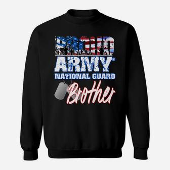 Proud Patriotic Army National Guard Brother Usa Flag Men Sweatshirt | Crazezy UK