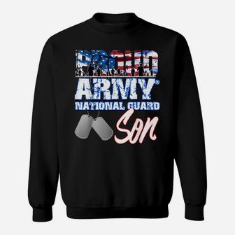 Proud Patriotic Army National Guard Son Usa Flag Men Boys Sweatshirt | Crazezy