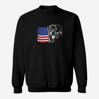 Proud Rottweiler American Flag Sweatshirt | Crazezy