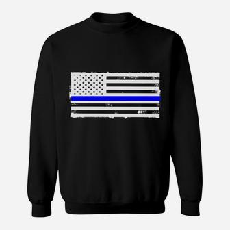 Proud State Trooper Mom Mother Thin Blue Line American Flag Sweatshirt | Crazezy CA