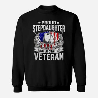 Proud Stepdaughter Of United States Veteran Military Family Sweatshirt | Crazezy
