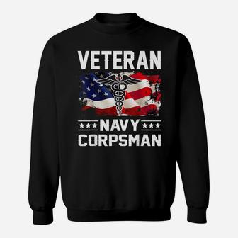 Proud Veteran Navy Corpsman T-Shirt Gifts For Men Sweatshirt | Crazezy UK