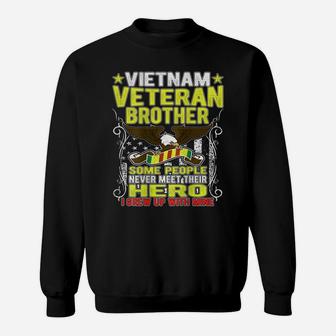 Proud Vietnam Veteran Brother Military Veterans Family Gift Sweatshirt | Crazezy AU
