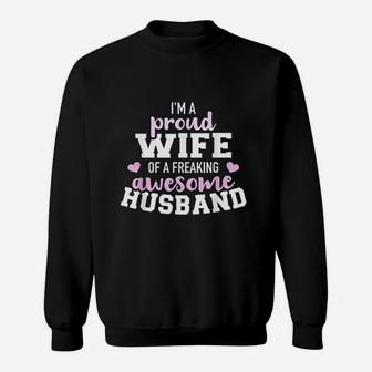 Proud Wife Husband Wedding Anniversary Sweatshirt | Crazezy