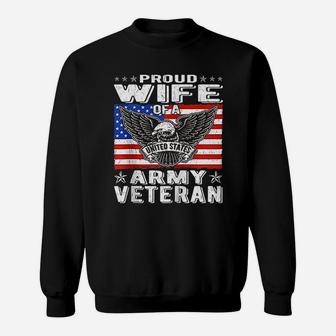 Proud Wife Of Us Army Veteran Sweatshirt | Crazezy