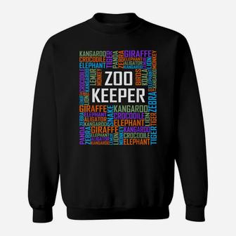 Proud Zoo Keeper Words Gifts Zookeeper Animal Job Gift Sweatshirt | Crazezy