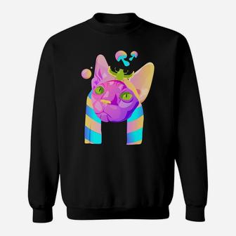 Psychedelic Cat Sweatshirt | Crazezy UK