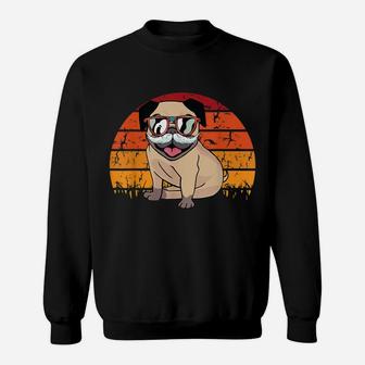 Pug Dad Fathers Day Retro Dog Puppy Doggie Pet Animal Lover Sweatshirt | Crazezy