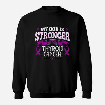 Purple Ribbon Thyroid Survivor Sweatshirt | Crazezy