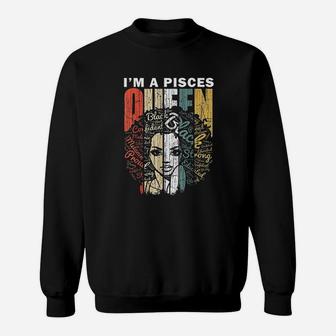 Queen Pisces Gifts For Women February March Bday Sweatshirt | Crazezy DE