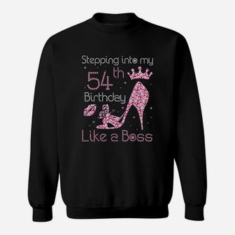 Queen Stepping Into My 54Th Birthday Like A Boss Born 1967 Sweatshirt | Crazezy DE