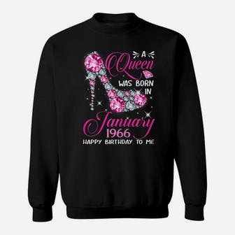 Queens Are Born In January 1966 Gift 55Th Birthday Gift Sweatshirt | Crazezy DE