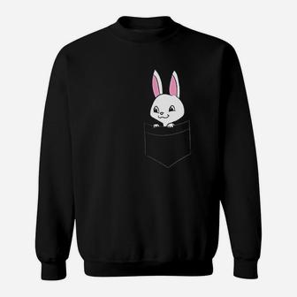 Rabbit Bunny In The Pocket Cute Pocket Pet Bunny Sweatshirt - Thegiftio UK