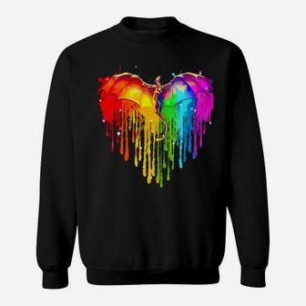 Rainbow Dragon Lgbt Heart Sweatshirt - Monsterry UK