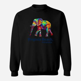 Rainbow Elephant Virginia Beach Virginia Sweatshirt - Thegiftio UK