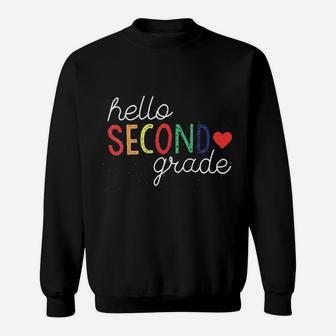 Rainbow Hello Second Grade Sweatshirt | Crazezy