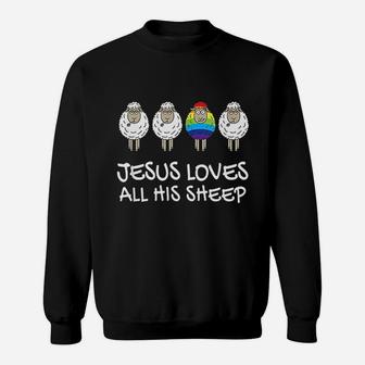 Rainbow Jesus Loves All His Sheep Sweatshirt | Crazezy DE