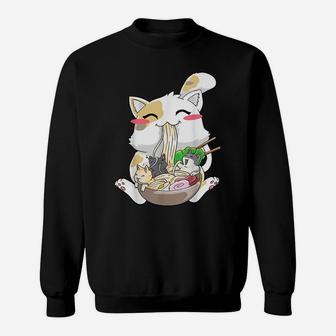 Ramen Cat Anime Kawaii Neko Ramen Bowl Gift Sweatshirt | Crazezy CA