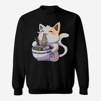 Ramen Cat Tshirt Kawaii Anime Tee Japanese Gift Sweatshirt | Crazezy UK