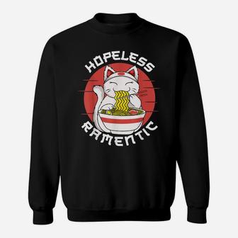 Ramen Noodles Hopeless Ramentic Japanese Kawaii Cat Sweatshirt | Crazezy DE