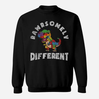Rawrsomely Different Dinosaur Autistic Kid Autism Awareness Sweatshirt | Crazezy
