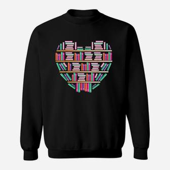 Reading Club Librarian Library Love Heart Sweatshirt | Crazezy