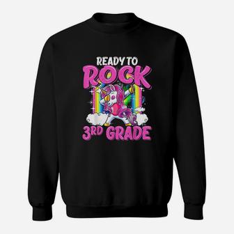 Ready To Rock 3Rd Grade Dabbing Unicorn Back To School Sweatshirt | Crazezy CA