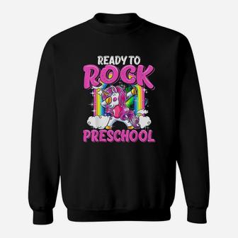 Ready To Rock Preschool Dabbing Unicorn Sweatshirt | Crazezy CA