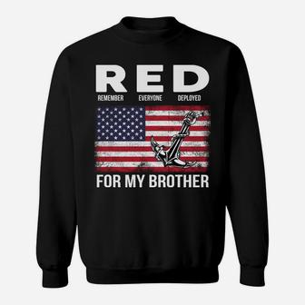 Red For My Brother American Soldiers Support Red Friday Sweatshirt | Crazezy