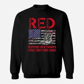 Red Friday Military Support Our Troops Us Flag Army Navy Sweatshirt | Crazezy