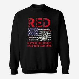 Red Friday Military Support Our Troops Us Flag Army Navy Sweatshirt | Crazezy UK