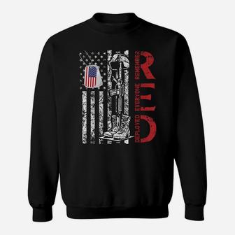 Red Friday Remember Everyone Deployed Support Military Army Sweatshirt | Crazezy