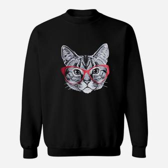 Red Linda Glasses Cat Sweatshirt - Thegiftio UK