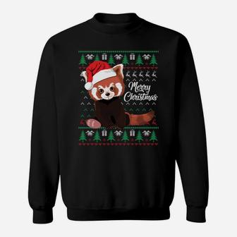 Red Panda Christmas Ugly Sweater Merry Xmas Pajamas Gift Sweatshirt Sweatshirt | Crazezy DE