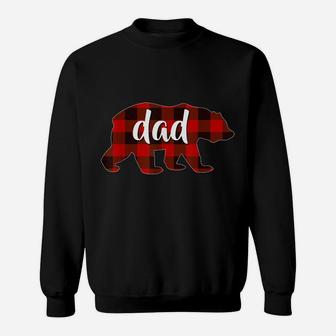 Red Plaid Dad Buffalo Matching Family Papa Pajama Christmas Sweatshirt | Crazezy