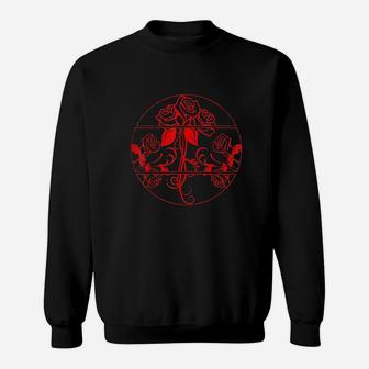 Red Roses Aesthetic Clothing Soft Grunge Clothes Goth Punk Sweatshirt | Crazezy CA