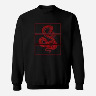 Red Snake Aesthetic Soft Grunge Goth Punk Teen Girls Clothes Sweatshirt - Thegiftio