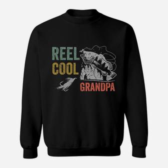 Reel Cool Grandpa Fishing Gift Funny Sweatshirt | Crazezy