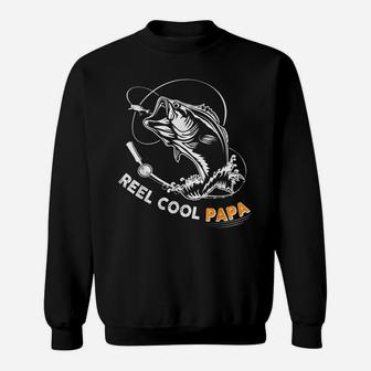 Reel Cool Papa Cute Bass Fish Father's Day Gift Sweatshirt | Crazezy AU