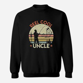 Reel Cool Uncle Vintage Fishing Lover Gift For Uncle Sweatshirt | Crazezy CA