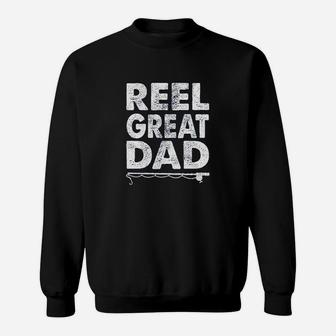 Reel Great Dad Funny Fathers Day Fishing Sweatshirt | Crazezy