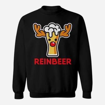 Rein-Beer Reindeer Funny Ugly Christmas Shirt Drinking Gift Sweatshirt | Crazezy AU