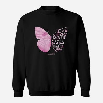 Religious Gifts Mom Christian Verse Butterfly Sweatshirt | Crazezy